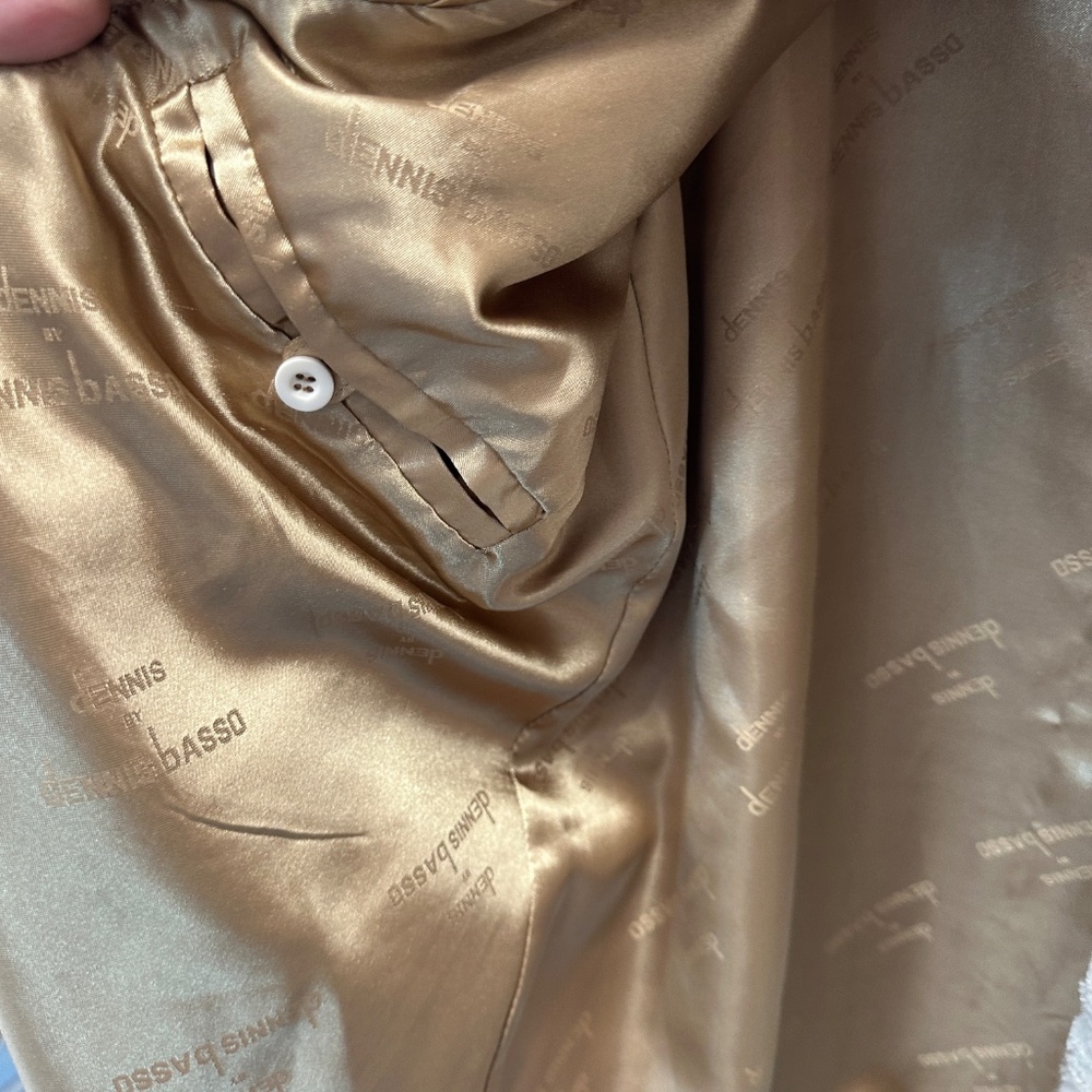 Dennis Basso Faux Fur Cream Swirl Coat Fully Lined Size Small - Picture 8 of 16